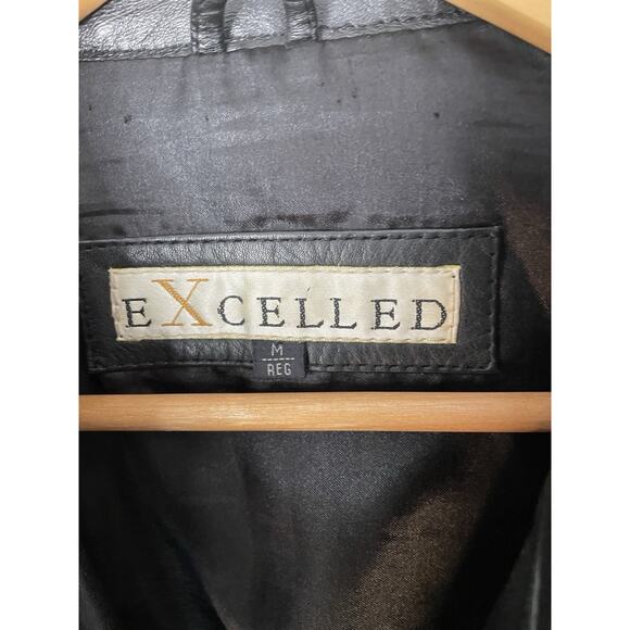 VTG 70s Excelled Black Leather Motorcycle Moto Biker Jacket Punk Rocker Women M - Picture 8 of 16